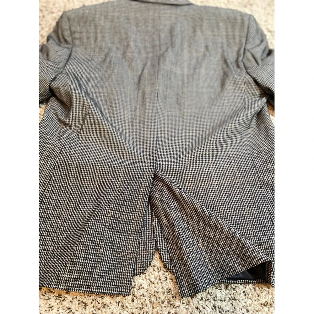 Jos. A. Bank Mens 44S Silk Wool Blazer Micro Houndstooth 3 Button Sport Coat